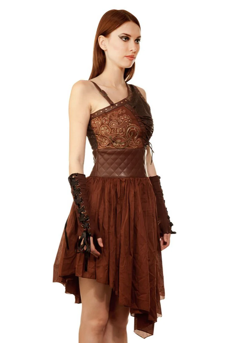 Asymmetrical Steampunk Dress - Image 3