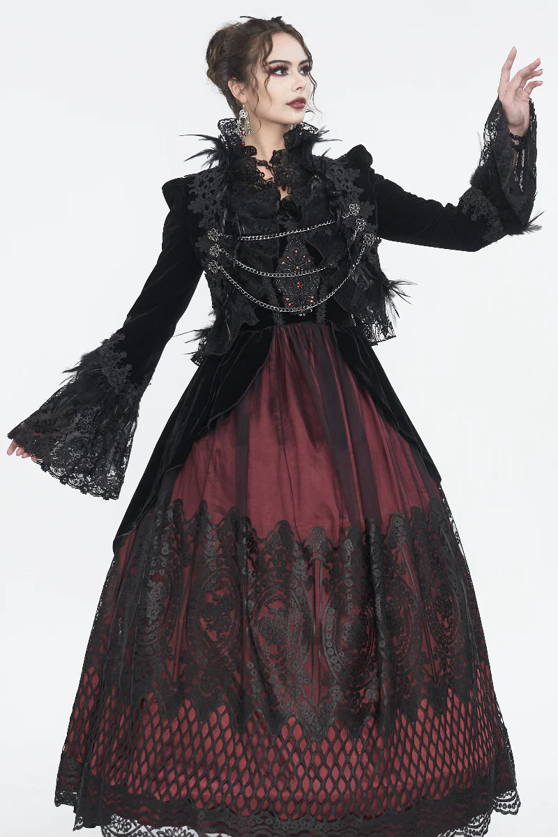 The Bloodborne Heiress – Velvet Victorian Bolero Jacket - Image 3