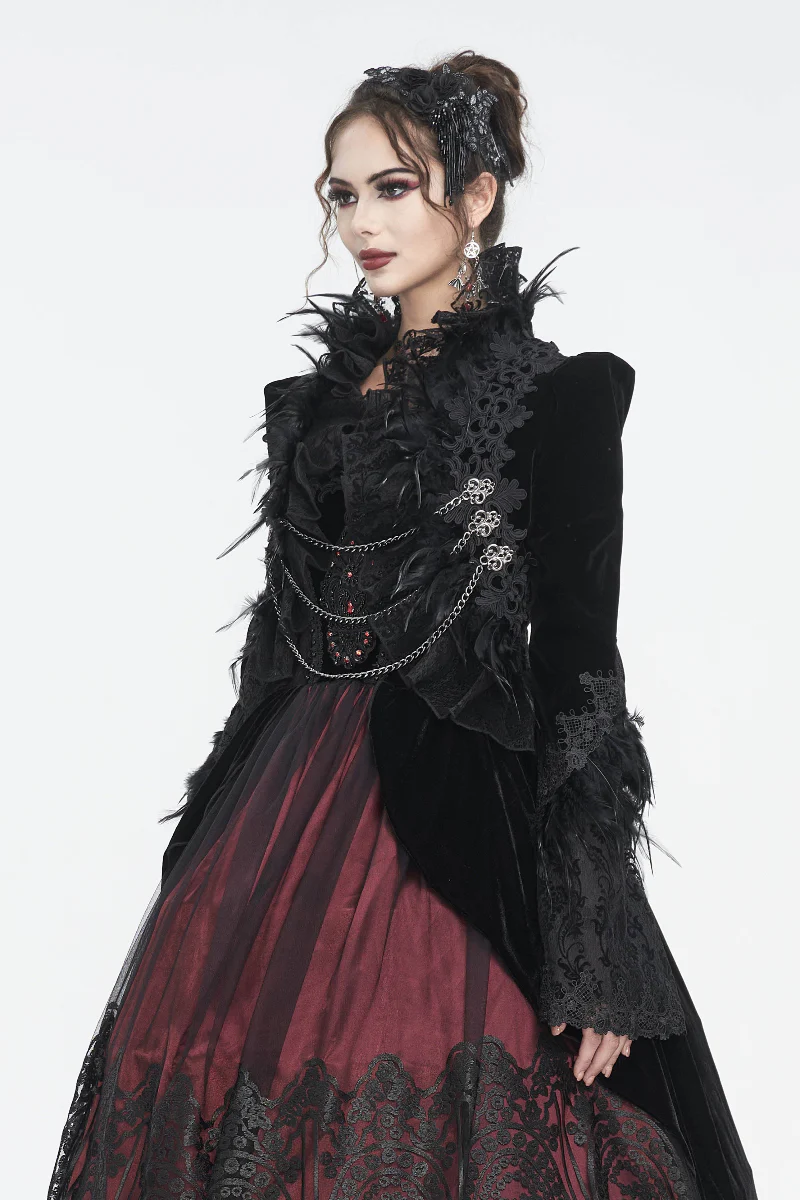 The Bloodborne Heiress – Velvet Victorian Bolero Jacket - Image 4