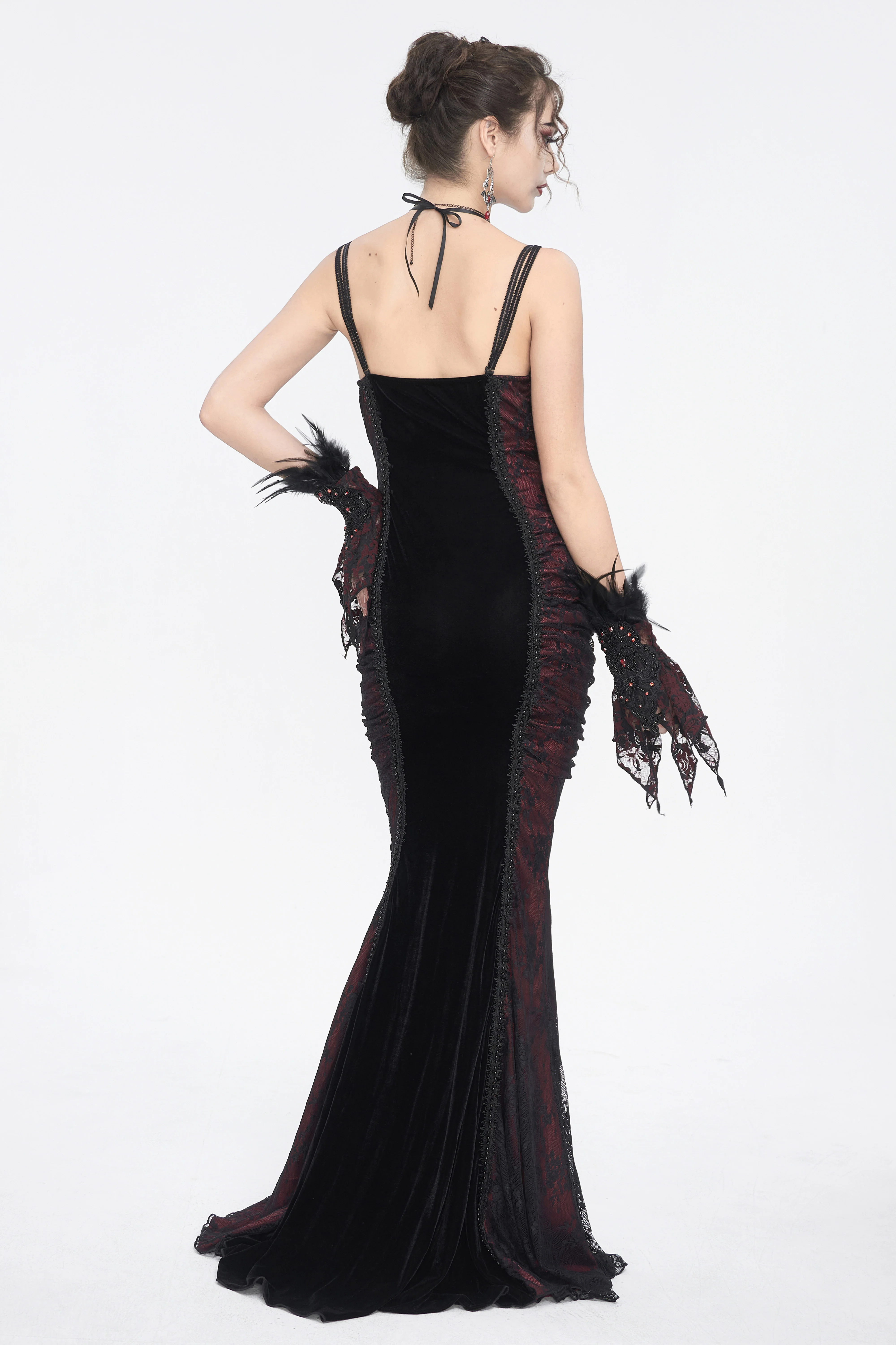 Velvet Gothic Mermaid Maxi Dress... - Image 5