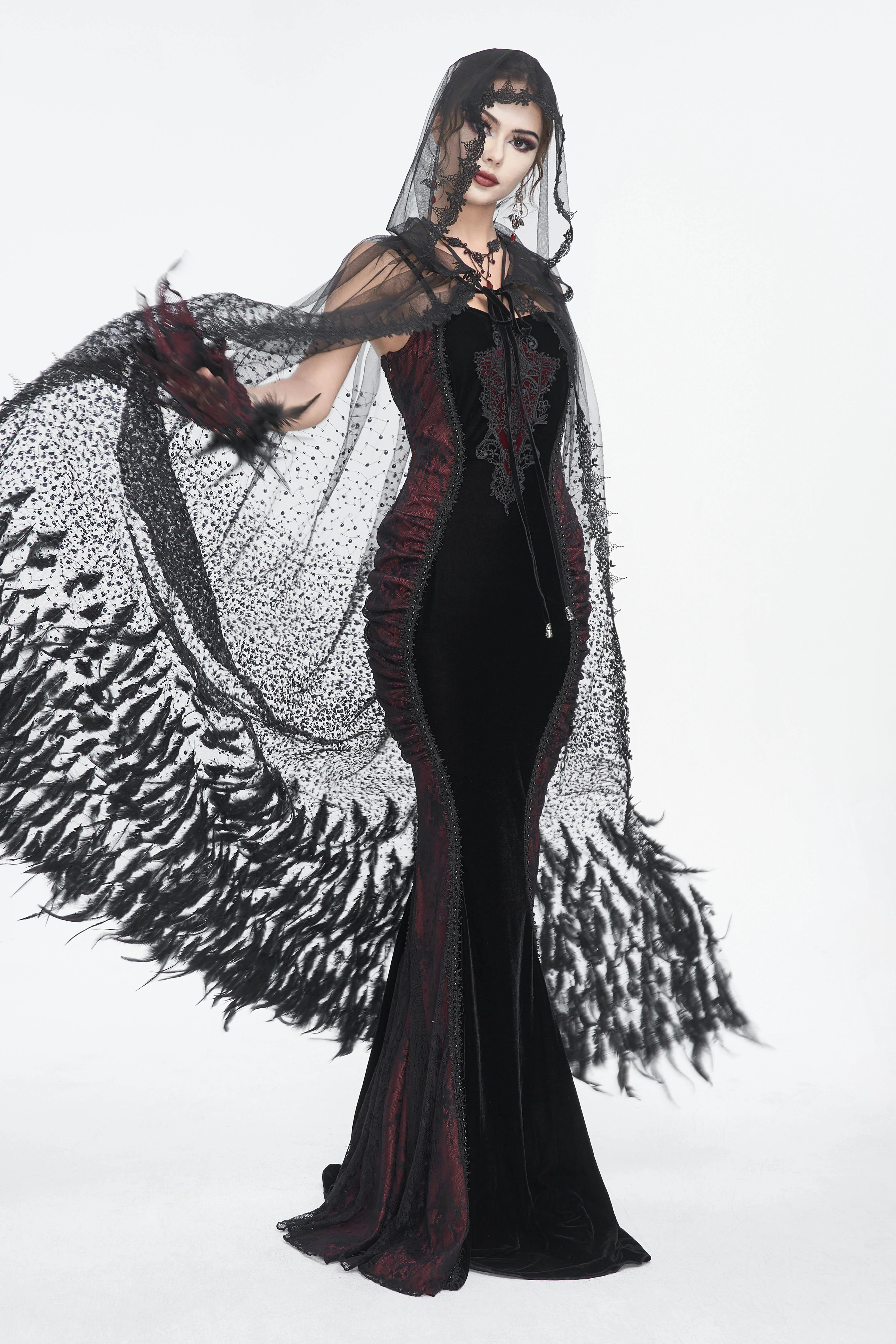 Velvet Gothic Mermaid Maxi Dress... - Image 6