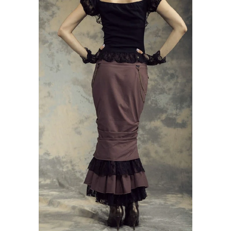 Leather & Lace Steampunk Skirt - Image 3