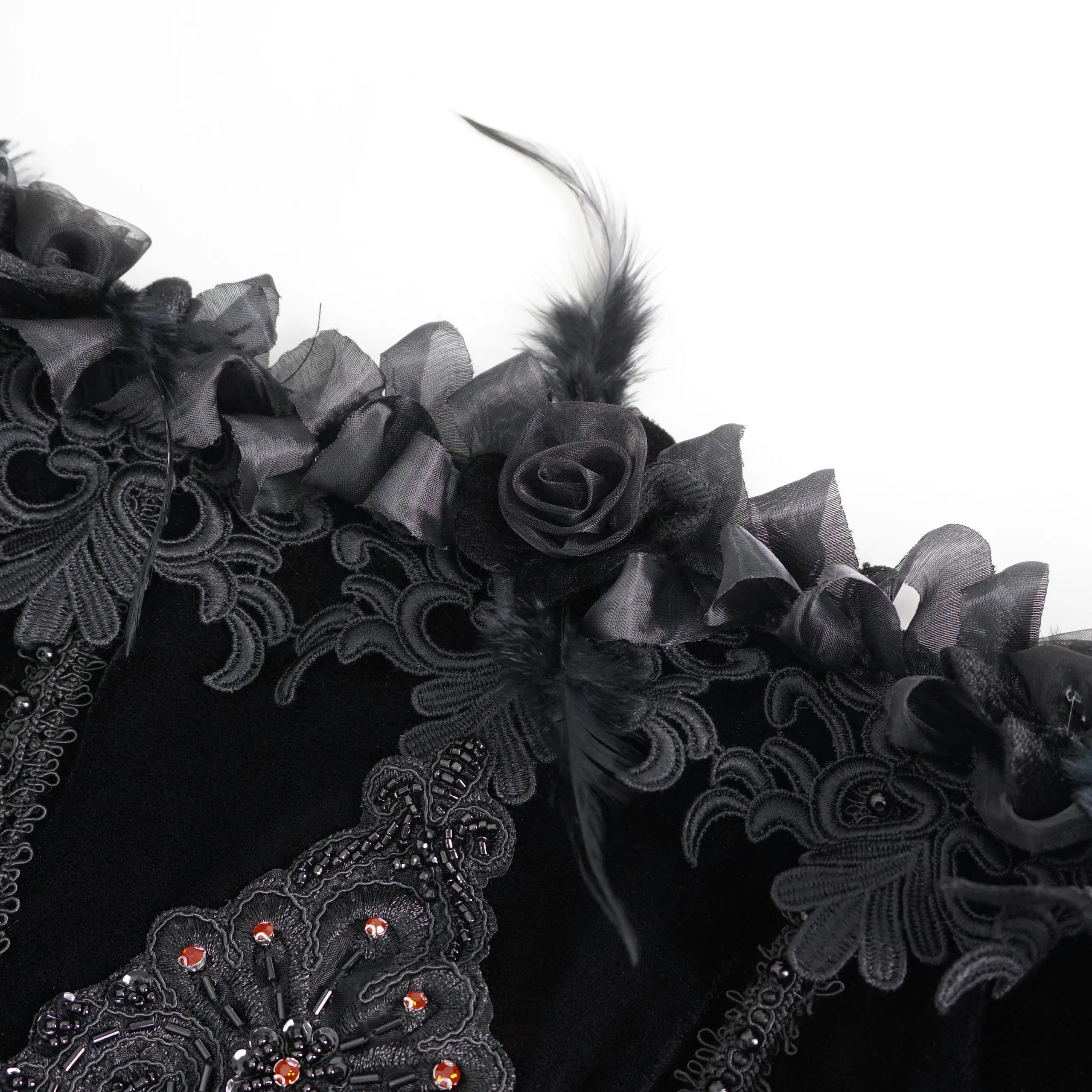 Veronica - Off-Shoulder Velvet & Lace Maxi Dress in Black - Image 10