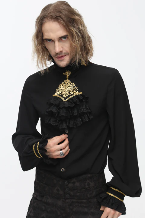 Eternal Eclipse – Victorian-Inspired Groom’s Shirt - Image 4