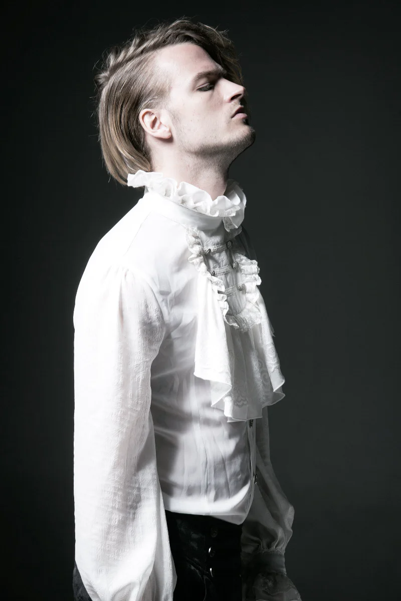 White Chapel Ruffle Shirt with Detachable Tie - Image 3