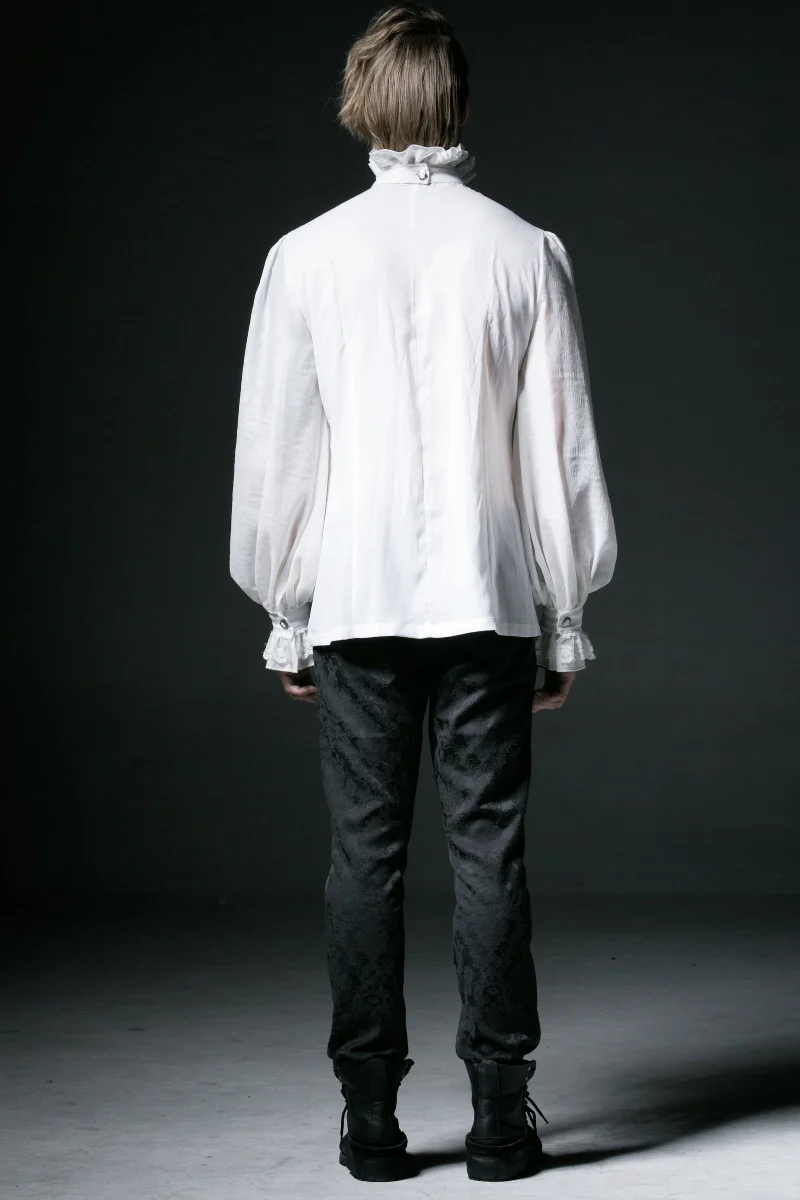 White Chapel Ruffle Shirt with Detachable Tie - Image 5