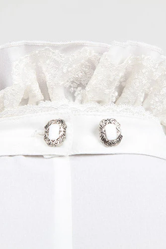 White Chapel Ruffle Shirt with Detachable Tie - Image 8