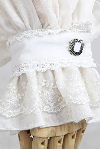 White Chapel Ruffle Shirt with Detachable Tie - Image 9